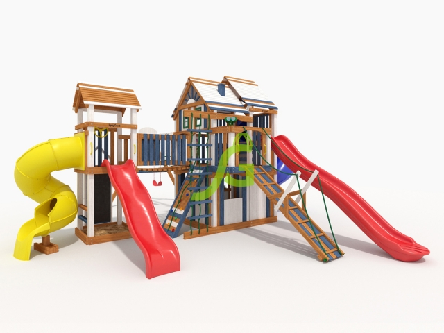 Деревянная детская площадка для дачи Великан 4 (Макси), модель 2 - купить в Саратове