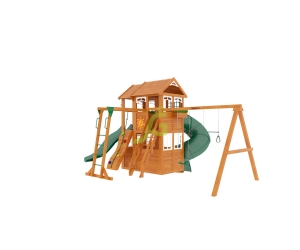 Детская деревянная площадка "Клубный домик 2 с трубой и рукоходом Luxe", серия Fast