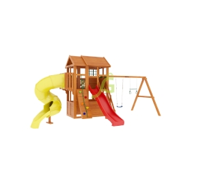 Детская деревянная площадка "Клубный домик 3 с трубой", серия Fast