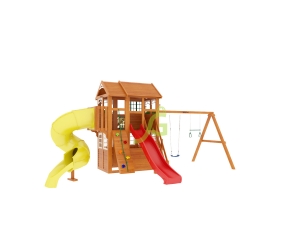 Детская деревянная площадка "Клубный домик 3 с трубой Luxe", серия Fast