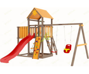 Детская площадка IgraGrad Панда Фани с балконом, серия Classic