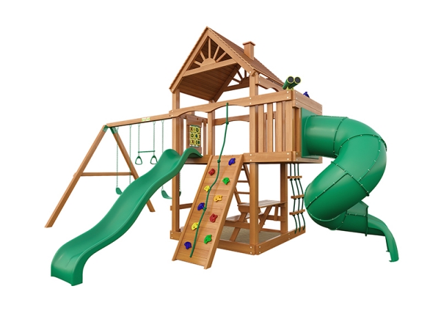 Детская площадка для дачи Шато с трубой (Дерево), серия Premium