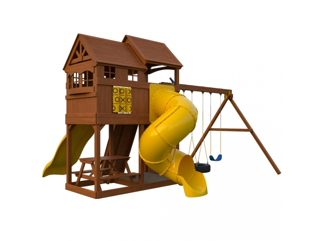 Детский игровой комплекс Newsunrise с винтовой горкой-трубой