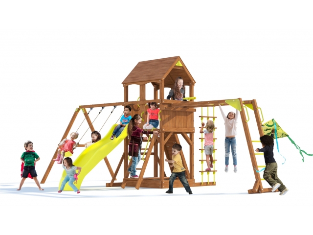 Детская деревянная площадка для дачи "Париж с рукоходом", модель 2023 г.