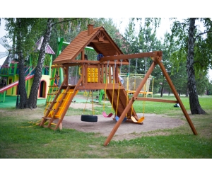 Детская деревянная площадка SUNRISESTAR NS5 с деревянной крышей